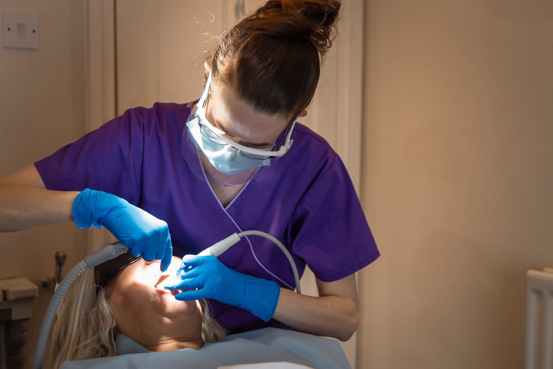 A North Street Dental clinician treating a patient in Bourne, Lincolnshire